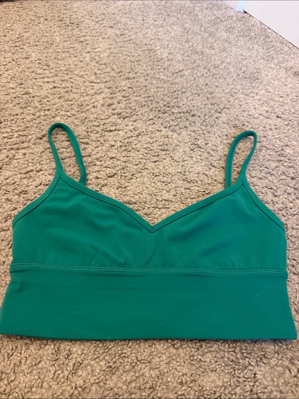 lululemon athletica Emerald Green Strappy Light Support Sports Bra